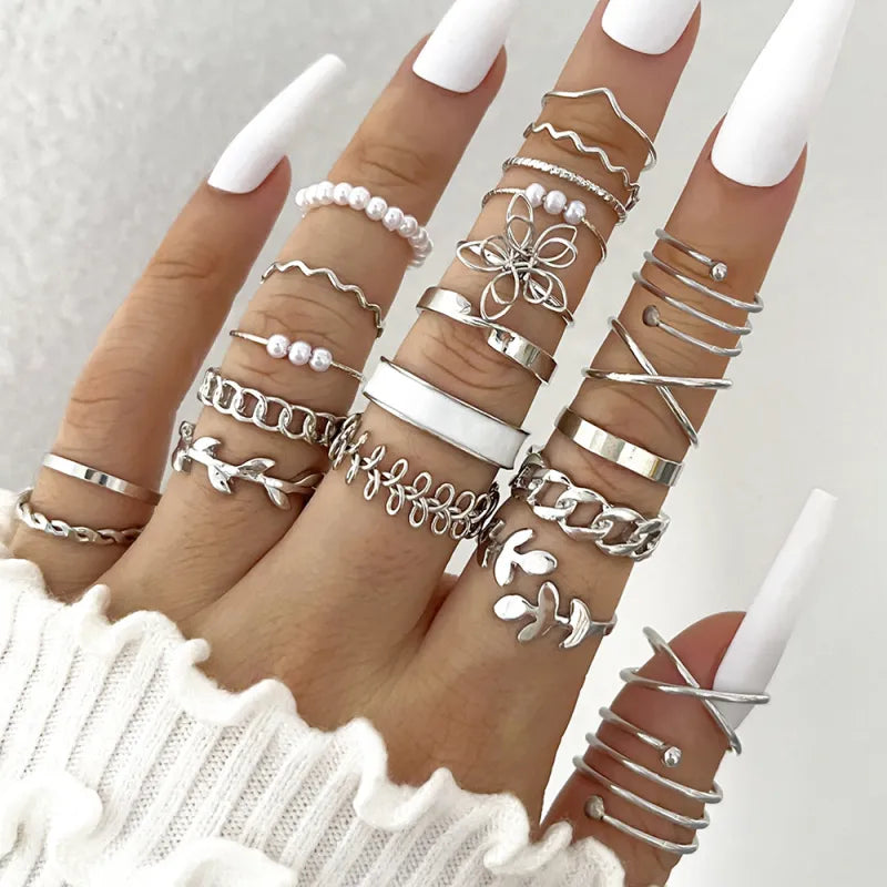 Enamel Accent Knuckle Rings set