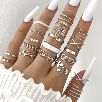 Enamel Accent Knuckle Rings set