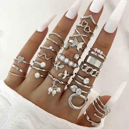 Enamel Accent Knuckle Rings set
